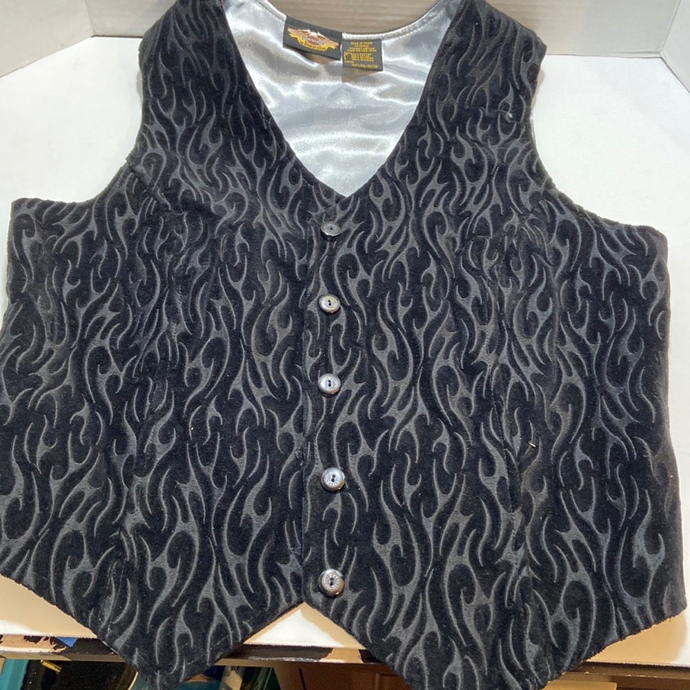 VINTAGE ~ HARLEY-DAVIDSON | Black Women’s Vest. Size Medium